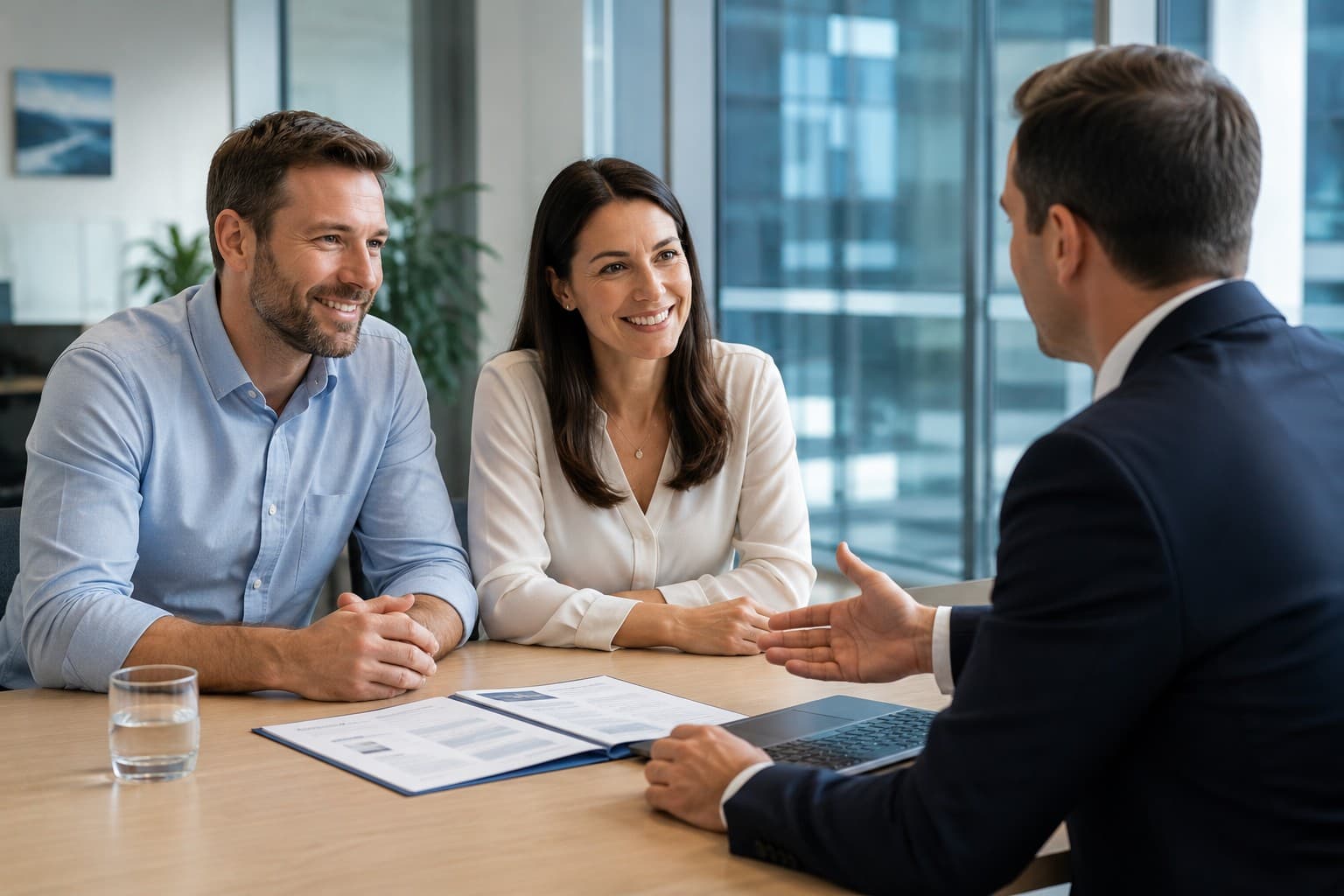 Borrowers discussing finance options
